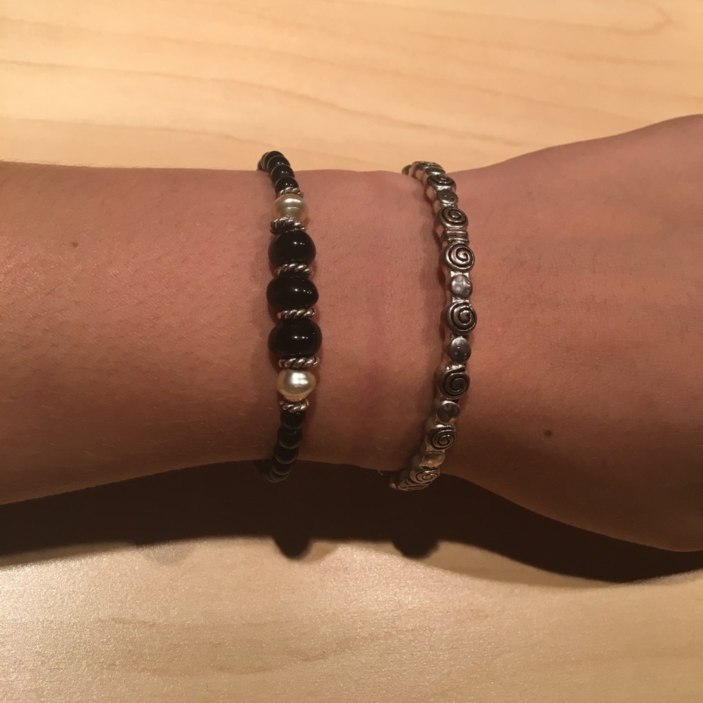Black and Silver Small Metal Bracelet Bundle